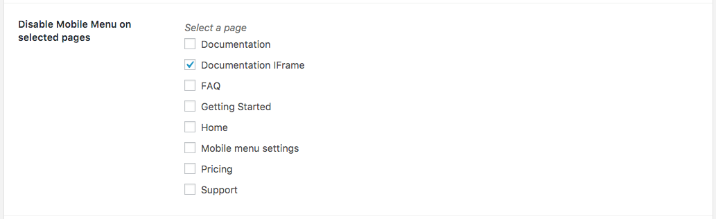 disable mobile menu