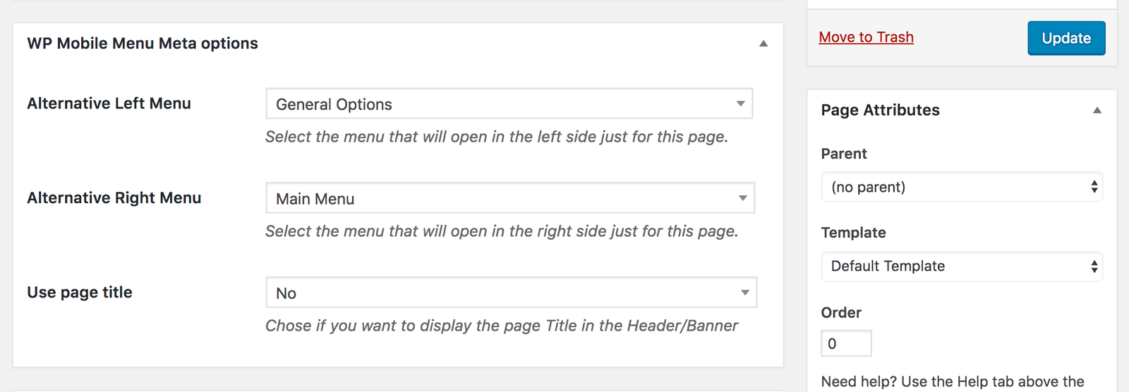 How to use a different menu in a specific page? 1 alternative menu 1