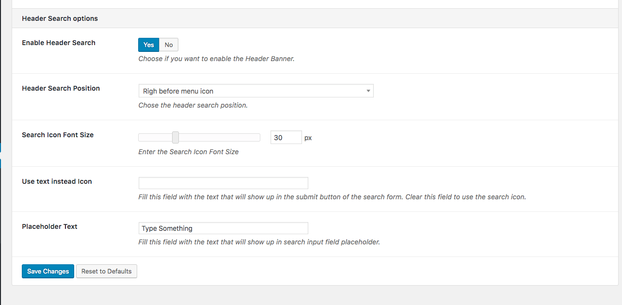 How to add the header search icon functionality? 1 header search 1