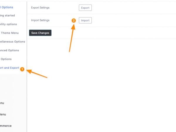 How to import Mobile Menu demo content? 1 import demo first steps